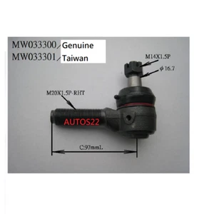 Par de varillas de dirección R,L ajuste Mitsubishi Canter FE5 FE6 fe659 extremo OE MW033300/01 - Imagen 1 de 6