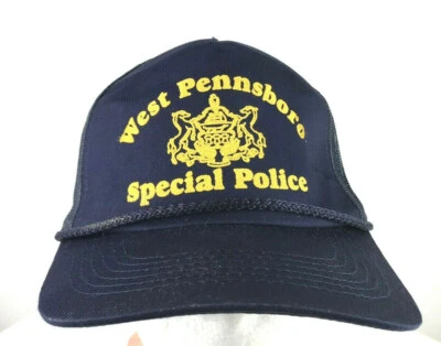 West Pennsboro Special Police Trucker Hat Vintage Snapback 80s Blue Pennsylvania - Image 1 of 4