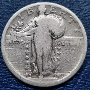 1918 S Standing Liberty Quarter 25c Circulated #72446 - Picture 1 of 2
