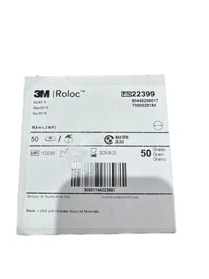 3M  Roloc  50mm  Abrasive discs  50 Grain Model 22399   - 1 Box Of 50 Units - image 1 of 2
