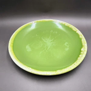 Hull Pottery Avocado Green Drip Glaze Dinner Plate 10" MCM 1960s - Picture 1 of 7