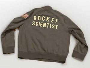 Canoa Roja NASA Rocket Scientist Chaqueta de Bombardero Sudadera Gris 2XL Militar USAF - Imagen 1 de 4