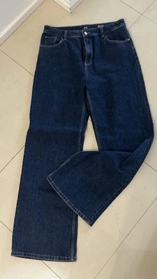 NEUw Orig C&A Jeans 42 40 Boyfriend Lang Weit High Loose Dunkelblau 32er Länge - Bild 1 von 4