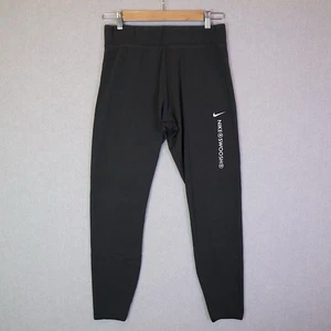 Nike Swoosh Black High Rise Full Length Leggings Women’s Size L Tight Fit - Foto 1 di 10