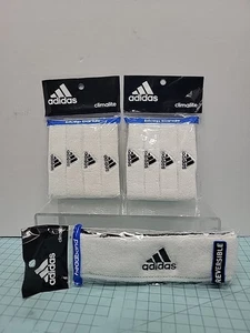 Adidas Climate 2 - 3/4inch White Biceps Bands 4-pack & 1 - Headband White NWT - Picture 1 of 4