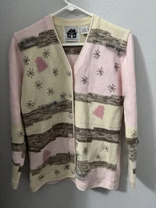 Storybook Knits Cardigan Christmas Tree pink XS Winter - Picture 1 of 4