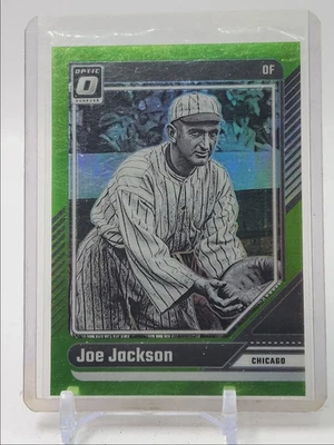 «БЕЗ ОБУВИ» Джо Джексон — лаймово-зеленый No108/149 — 2024 Panini Donruss Optic - Изображение 1 из 2