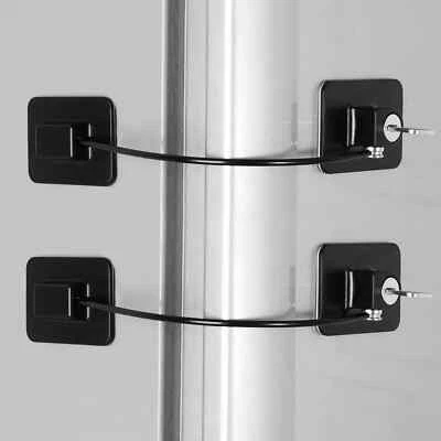 2 Pack Fridge Lock Freezer Lock with 4 Key for Child Safety Refrigerator Locks - Image 1 of 4