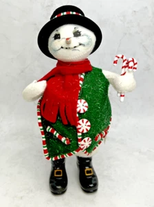 2005 Annalee Doll Christmas Snowman 9" Peppermint Candy Canes With TAG - Imagen 1 de 12
