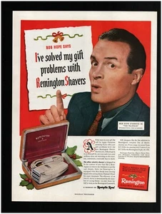 1948 Remington Elektrorasierer Originaldruckanzeige ~ kostenloser Versand ~ Bob Hope Foto - Bild 1 von 1