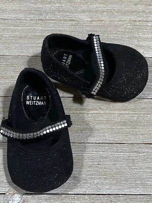 Stuart Weitzman Brillo Negro Brillante Zapatos de Vestir Bebé Niña Infante Fiesta Zapato 3 Foto 1 de 4
