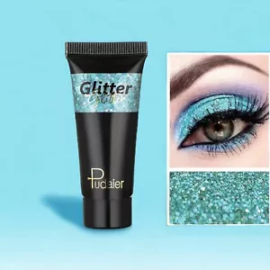 Body Glitter Gel Face Glitter Body Gel Sequins Shimmer Liquid Eyeshadow Blue New - Picture 1 of 12