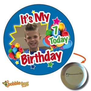 75 mm IT'S MY BIRTHDAY BILD ABZEICHEN - GROSSES PERSONALISIERTES KINDERFOTO, JEDES ALTER - 647 - Bild 1 von 2