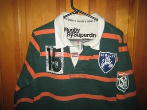 Superdry Rare SD Stripped Rugby Shirt Adult Says L BUT Pls See Size Guide below - Picture 1 of 12