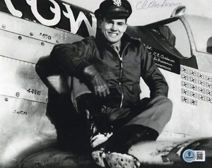 Clarence Bud Anderson EE. UU. SEGUNDA GUERRA MUNDIAL AUTOGRAFIADO FIRMADO TRIPLE AS Beckett BAS - Imagen 1 de 1