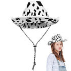  Cowboy Hat Cow-Patterned Hats Black Fedora for Women Printing