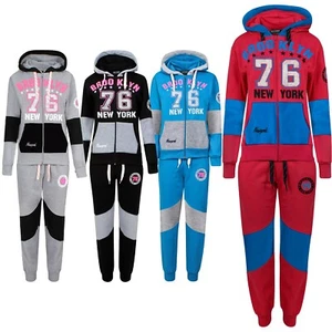 Niños Niñas Niños Brooklyn 76 Nueva York Estampado Chándal Sudadera con Capucha e Inferior Traje para Correr - Imagen 1 de 9
