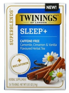 NEW! Twinings Superblends Sleep Tea w/ Melatonin, Camomile, Cinnamon Herbal 28g - Picture 1 of 1