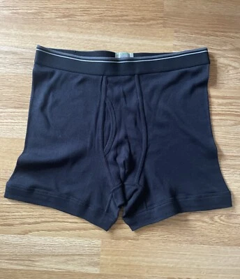 John Bartlett Black Boxer Briefs Sz M Soft 100% Cotton  - Image 1 of 4