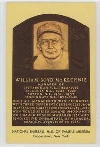 1964-1981 National Baseball Hall of Fame and Museum Postcards Bill McKechnie HOF