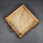 Mango Wood Sq. Serving Tray With Natural Beauty for Fine Cuisine, (25x 25 x 5cm)