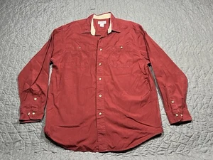 Carhartt Button Down Long Sleeve Canvas Work Shirt Men's XLR XL Cotton Red - Picture 1 of 5