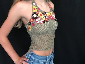 Crochet Halter Top GUESS JEANS Brand - Picture 1 of 24