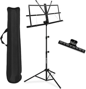 Supporto musicale, portatile pieghevole con supporto clip foglio musicale e borsa da trasporto - Foto 1 di 7