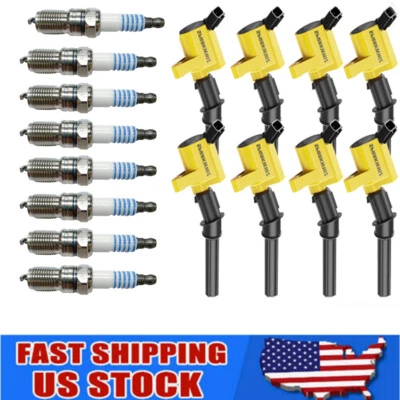 Paquete de 8 bobinas de encendido + bujía de iridio apta para Ford F-150 4,6 L 5,4 L V8 DG508 Foto 1 de 4