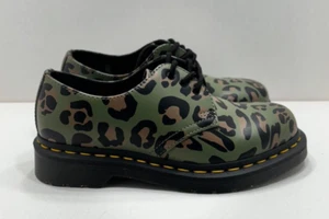Doc Dr. Martens 27686 Skull Leopard Print Oxfords Green Women’s 5 Men's 4 New - Picture 1 of 13