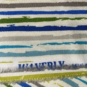 Waverly Fabric Stripes Blue White Green Inspirations 2 + Y A8 - Picture 1 of 4