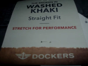 Pantalone uomo nuovo marrone 30 x 32 dockers taglio dritto rotto in morbido elasticizzato kaki - Foto 1 di 5