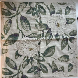 (1) Pottery Barn Vintage Islands Magnolia Embroidered Pillow Cover 22x22" SAMPLE - Bild 1 von 5