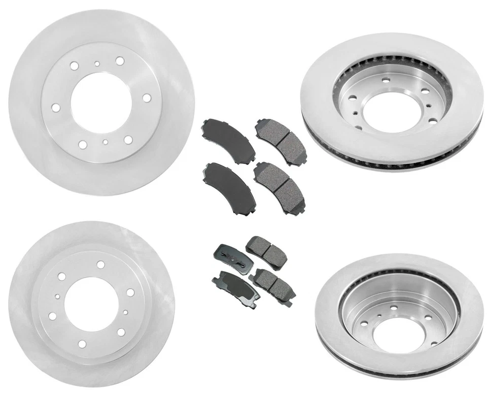 Rotores de disco de freno y pastillas de freno de cerámica para Mitsubishi Montero 2001 2002 2003 06 Foto 1 de 4