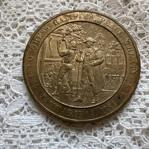 Kongress ratifiziert Friedensvertrag 14. Januar 1784 Franklin Mint massive Bronzemedaille - Bild 1 von 8