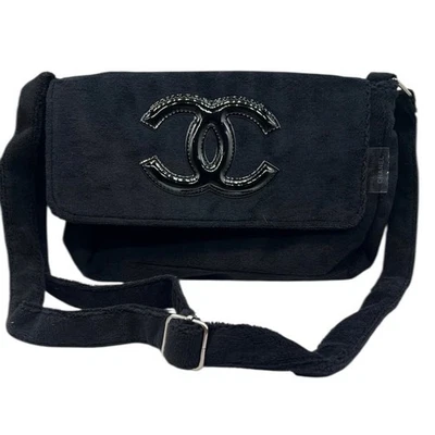 Chanel Precision VIP GWP Fuzzy Black CC Logo Crossbody Shoulder Bag New - Image 1 of 4