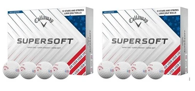 Pelotas de golf Callaway Supersoft 2025 con logotipo de estrellas y rayas 2 docenas ENVÍO GRATUITO Foto 1 de 4