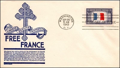 Scott 915 - 5 Cents France Anderson FDC - Unaddressed Blue Planty 915-6 - Image 1 of 2