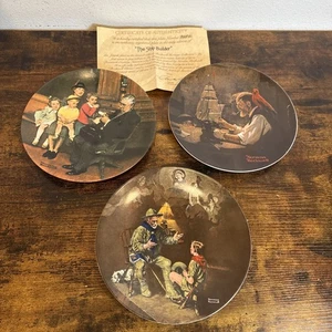 3 - Pacchetto Targhe da Collezione Numerate Norman Rockwell Edizione Limitata - Foto 1 di 8