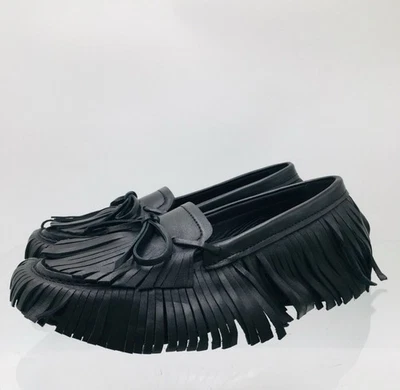 Mocasines Giambattista Valli con flecos napa negros para mujer talla UE 38 EE. UU. 8 M Foto 1 de 4