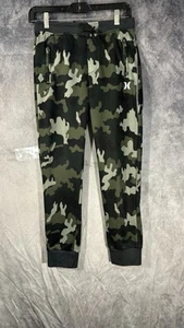 Hurley Boys H20 Dri Green Camouflage Zip Pockets Jogger Pants Size M Drawstring - Picture 1 of 11