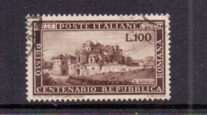 ITALIEN 1949 100L REPUBLIK GEBRAUCHT KAT 150£ - Bild 1 von 2