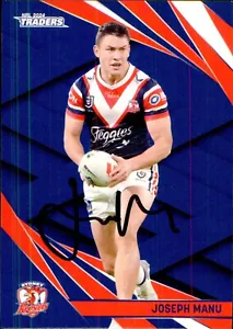 Signed 2024 Sydney Roosters NRL TLA Traders Card - Joeph Manu - Bild 1 von 3