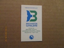 AHL Binghamton Whalers Vintage Defunct Circa 1988-89 Team Logo Pocket Schedule