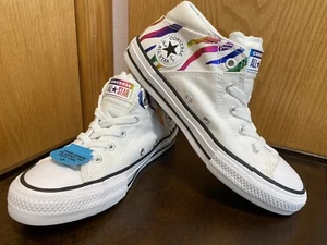 Chuck Taylor All Star Madison Mid Converse~Junior size 4 ~White/Multi/Black NWT - Picture 1 of 12