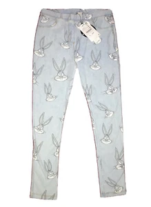 NWT ZARA Girls WB Bugs Bunny Light blue Stretch Jogger Pants -Size 13-14 - Picture 1 of 3