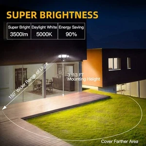 3 Head LED Security Lights Motion Sensor Outdoor Adjustable 40W, 3500LM, 5000K, - Picture 1 of 4