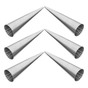 6 Pcs Stainless Steel Cream Horn Molds 6pcs Croissant for Baking Cannoli Tubes - Picture 1 of 12