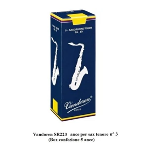 VANDOREN SR223 BOX CON 5 ANCE PER SASSOFONO TENORE MISURA n° 3 ANCIA TENOR SAX - Foto 1 di 1
