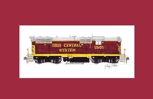 Ohio Central GP7 #1501 11"x17" impresión mate firmada por Andy Fletcher - Imagen 1 de 1